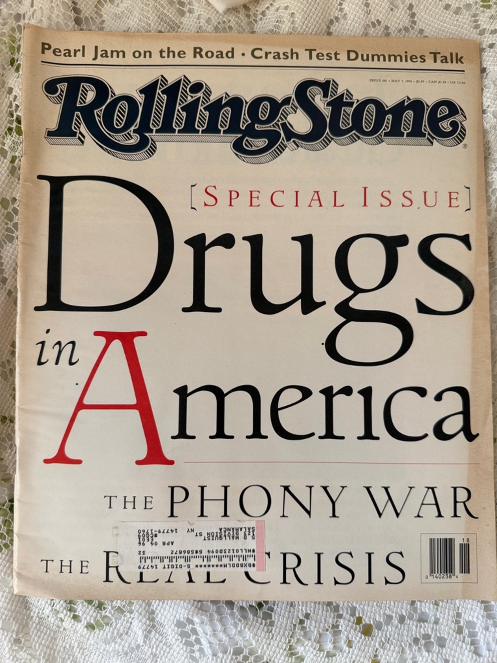 Rolling Stone Special Issue - "Drugs in America" Magazine issue 691 May 1994
